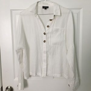 Topshop Tortoiseshell Button Front Oversized Shirt